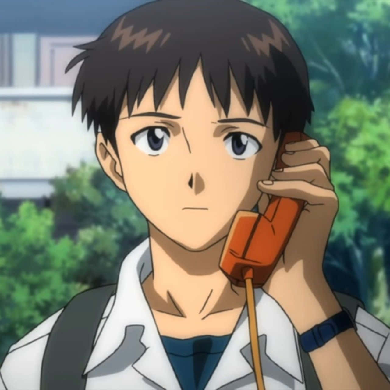 Shinji Ikari Contemplating Life Wallpaper