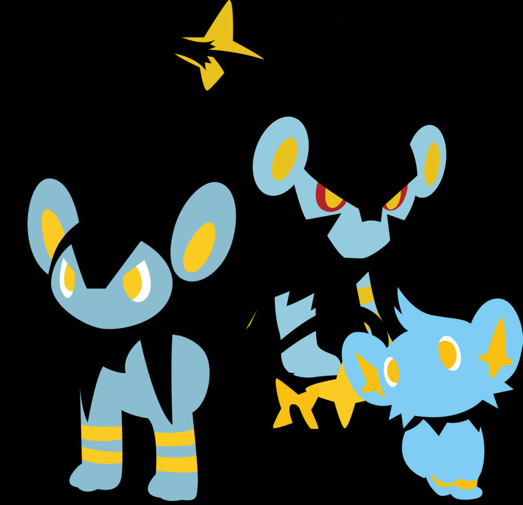 Shinx Evolutionary Line White Background Wallpaper