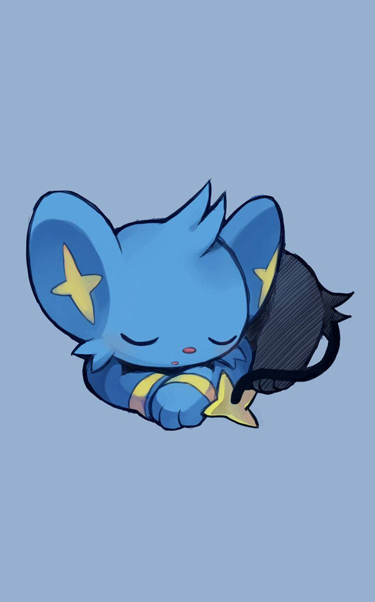 Shinx Sleeping Gray Background Wallpaper