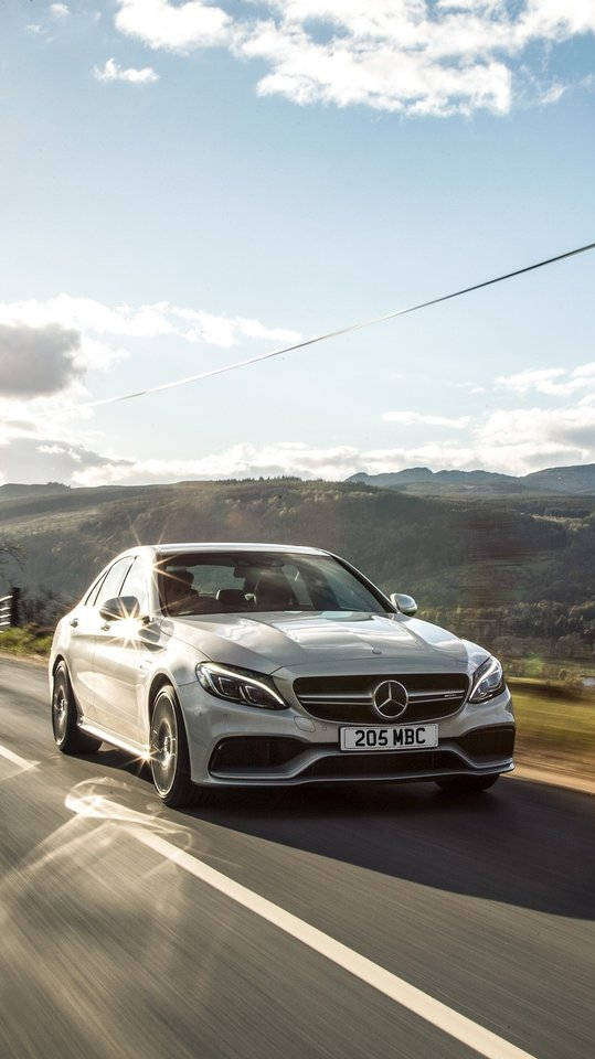 Shiny White Mercedes-amg Iphone Wallpaper