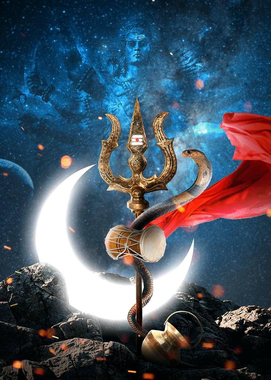 Shiva Trishul Collage Wallpaper