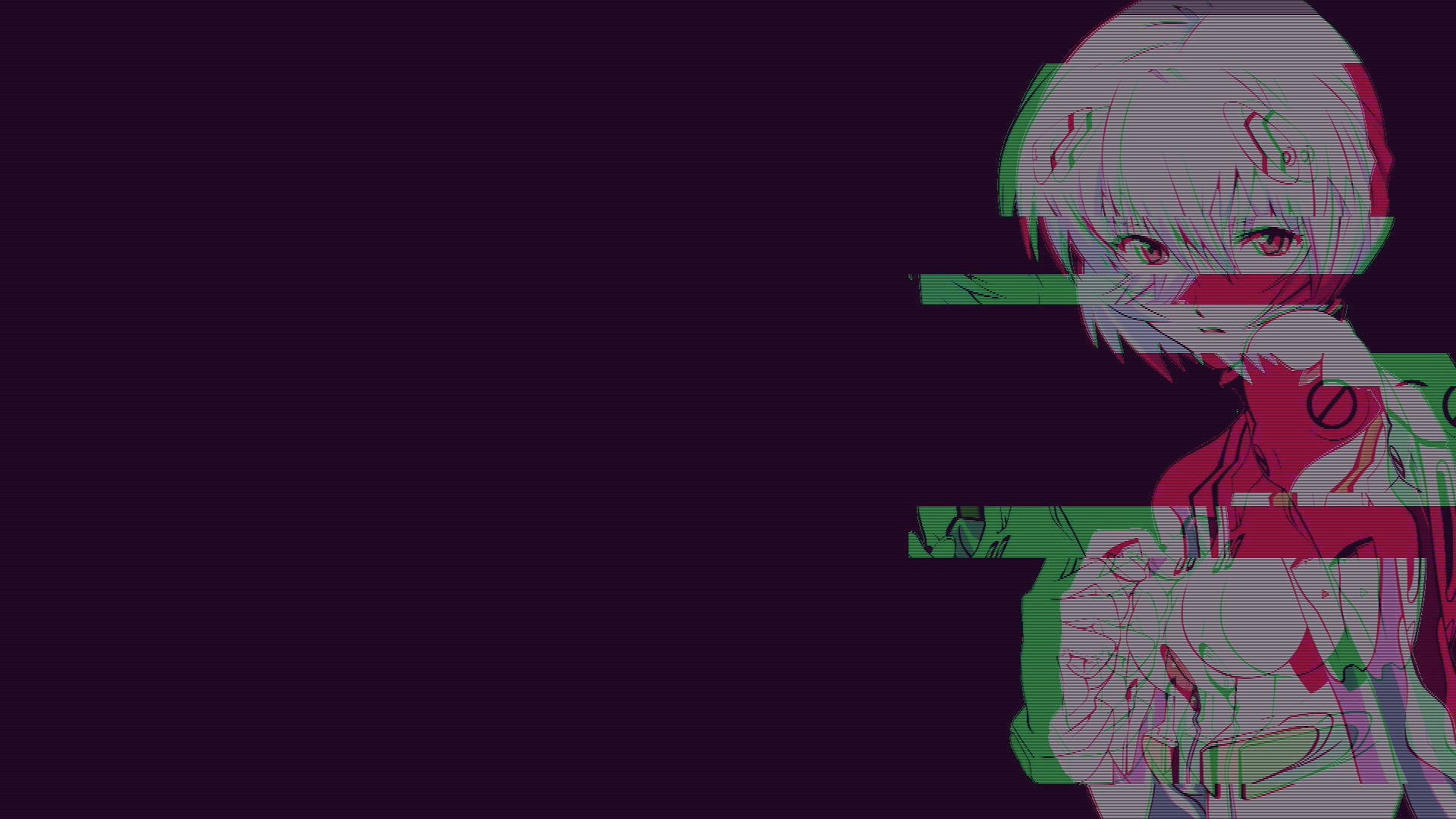 Short-haired Anime Girl Purple Aesthetic Tumblr Laptop Wallpaper