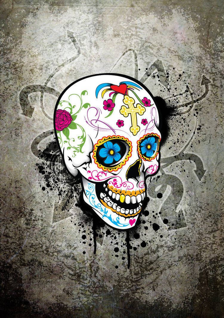 Show Off Your Unique Style With A Stylish Girly Skull. Wallpaper