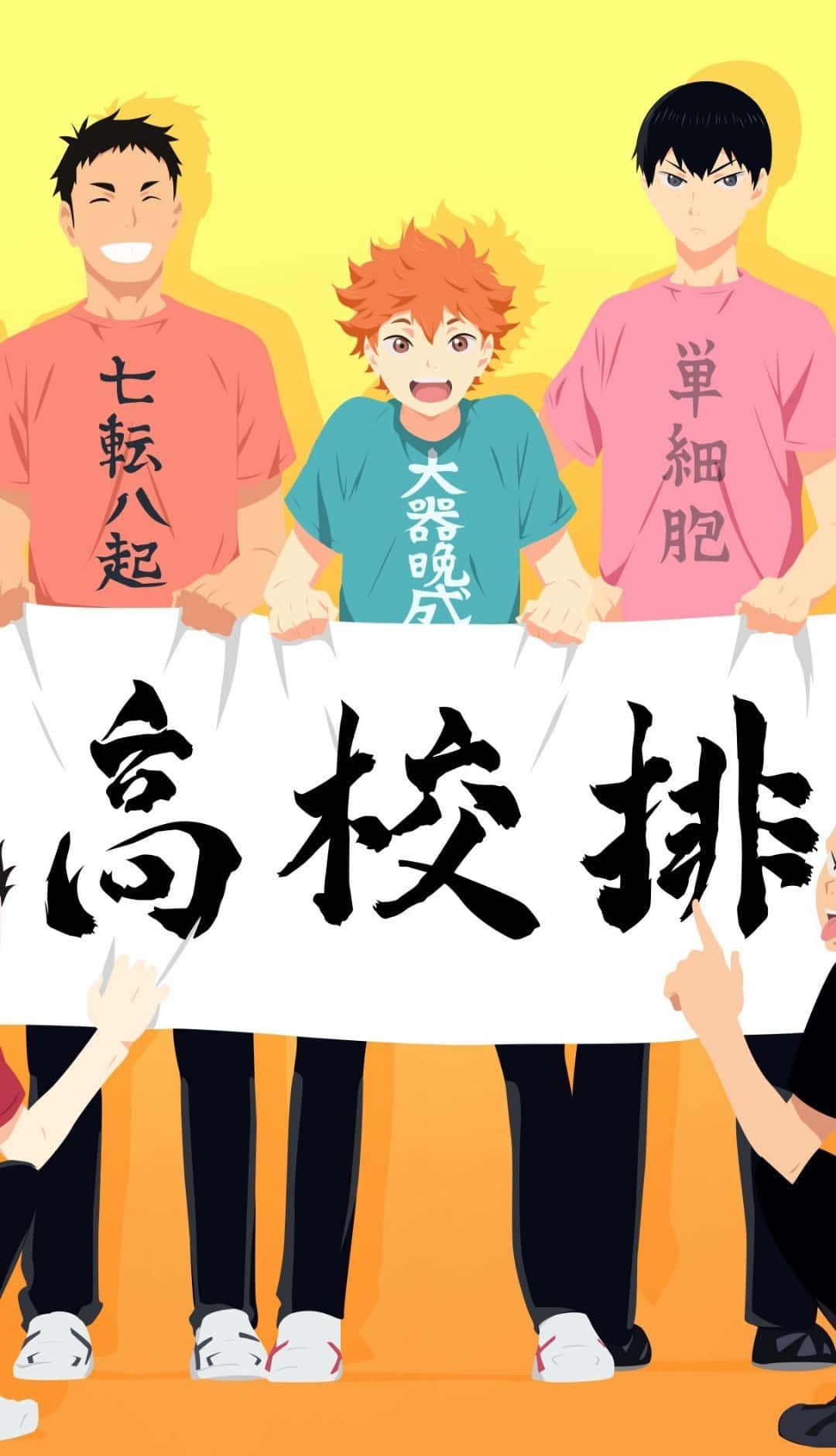 Show Your Pride With This Clean And Colourful Haikyuu Design Wallpaper