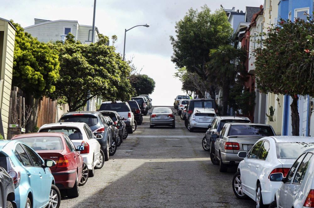 Side Of Street As Parking Space Wallpaper