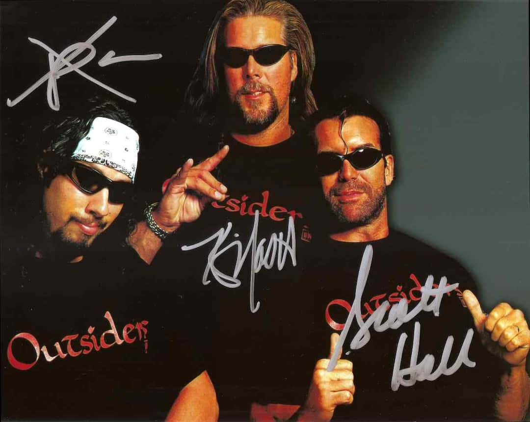 Signed Photo Of Nwo With Kevin Nash Wallpaper