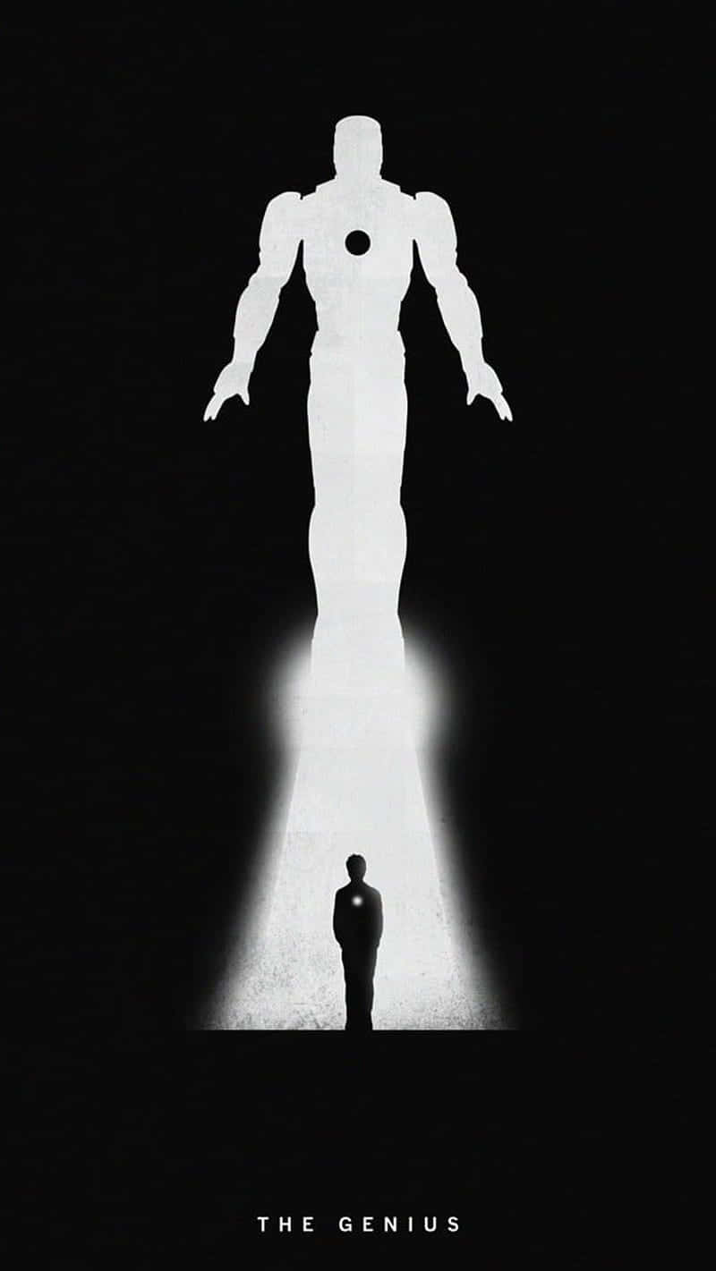 Silhouette Iron Man Black And White Wallpaper