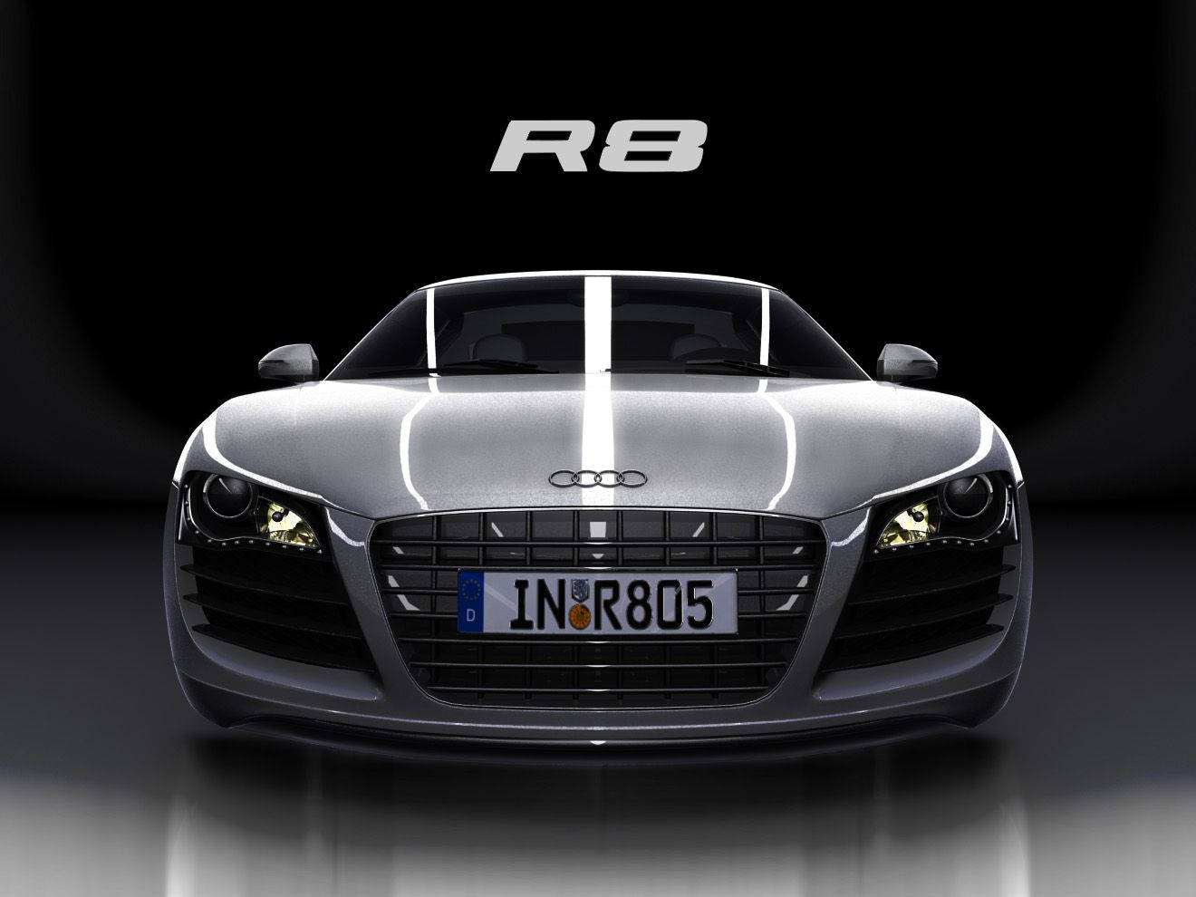 Silver Audi R8 Front Wallpaper