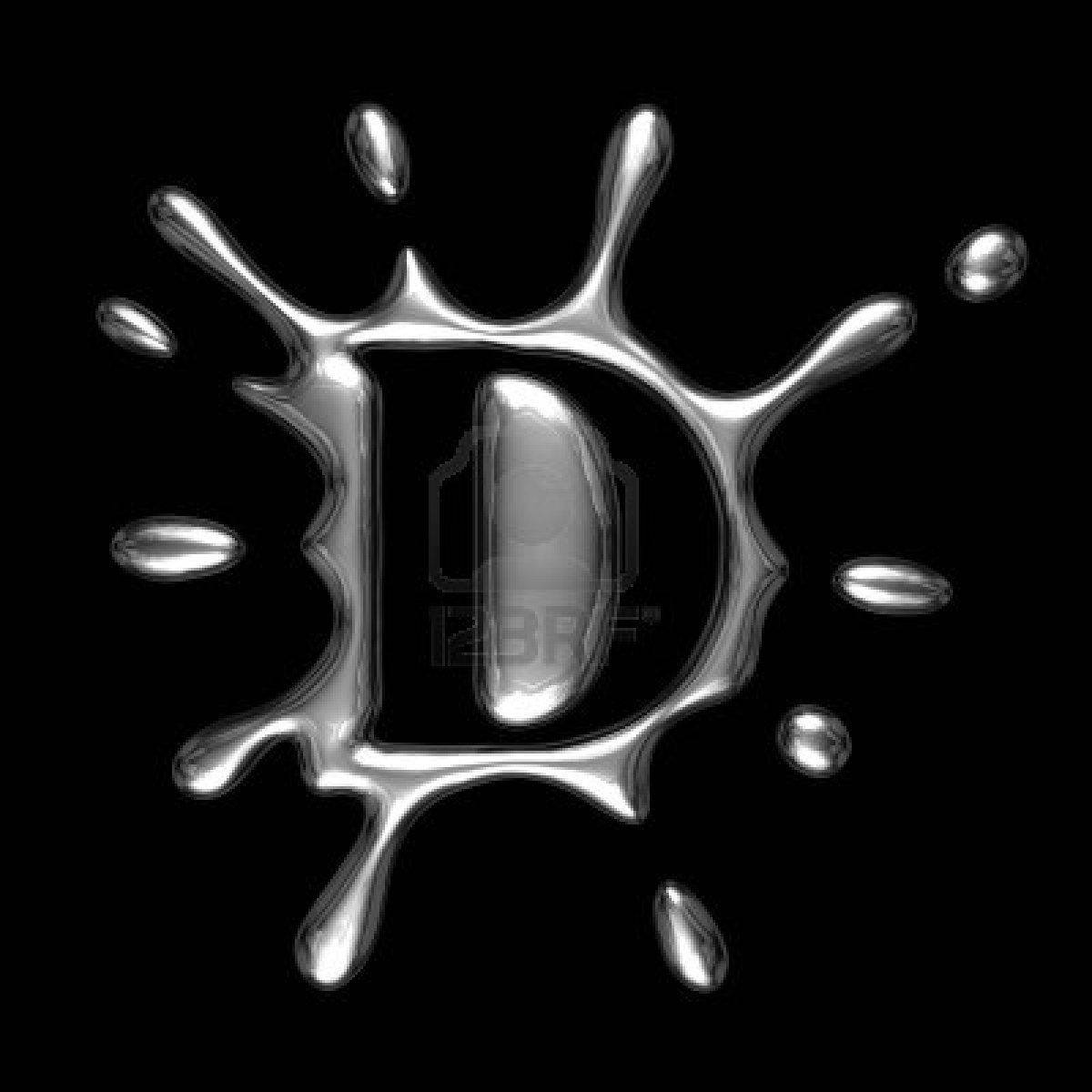 Silver Black Letter D Wallpaper