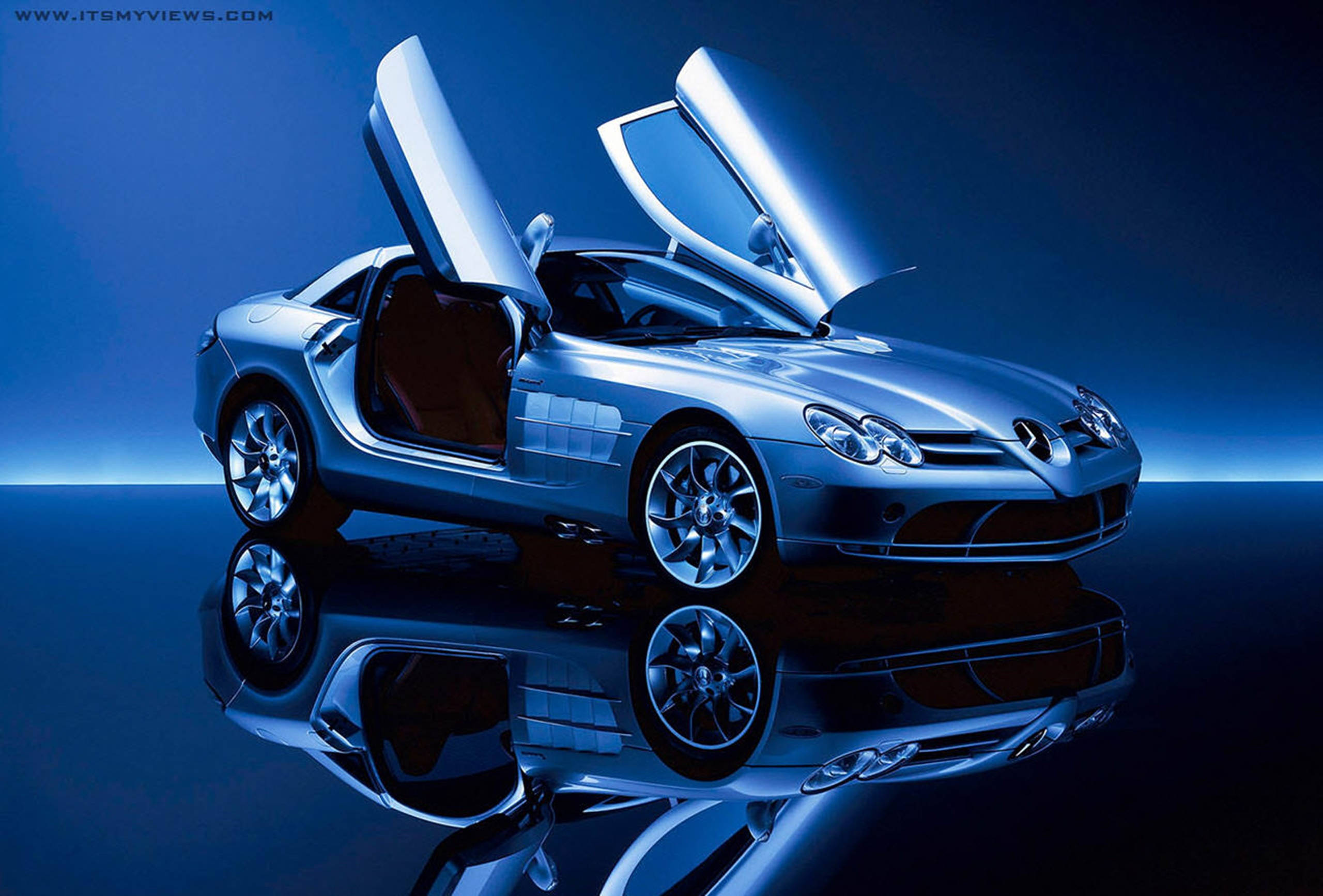 Silver Mercedes-benz Gull-wing Doors Hd Wallpaper