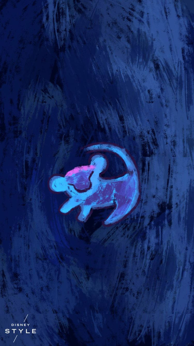 Simba Cave Drawing Phone Wallpaper