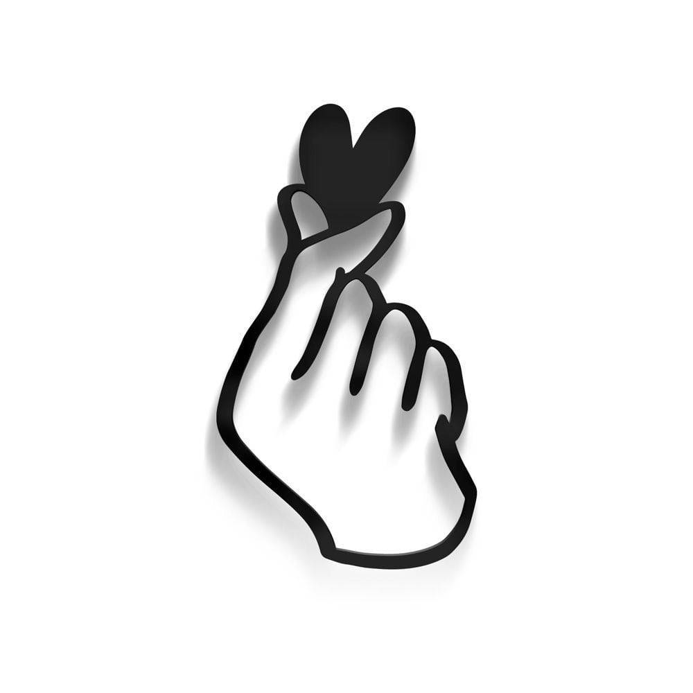 Simple B&w Saranghae Finger Heart Wallpaper