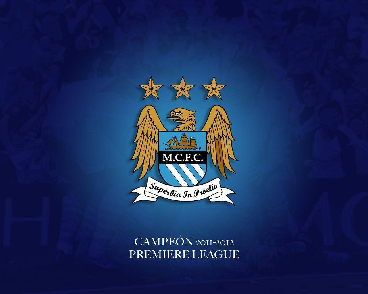 Simple Blue Backdrop Manchester City Fc Wallpaper