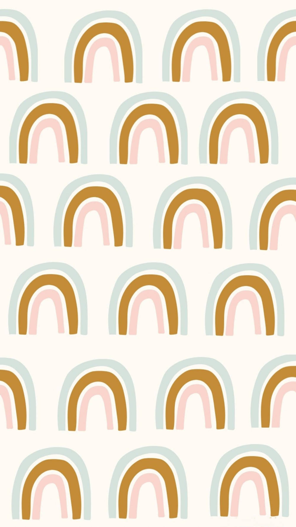 Simple Boho Beige Rainbows Wallpaper