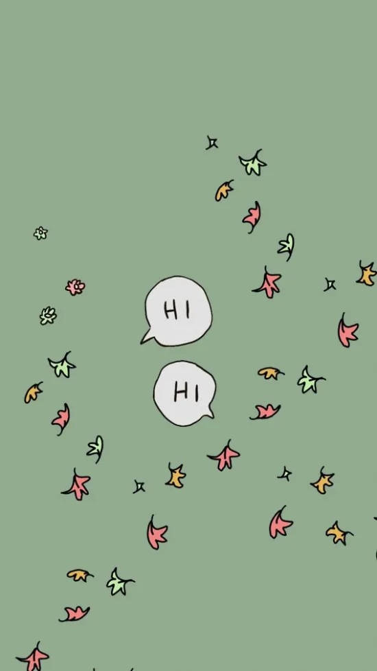 Simple Hi Greeting In Green Art Wallpaper