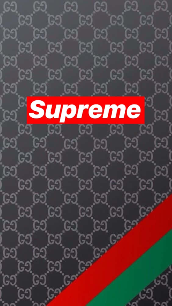 Simple Supreme On Gucci Stipes Wallpaper