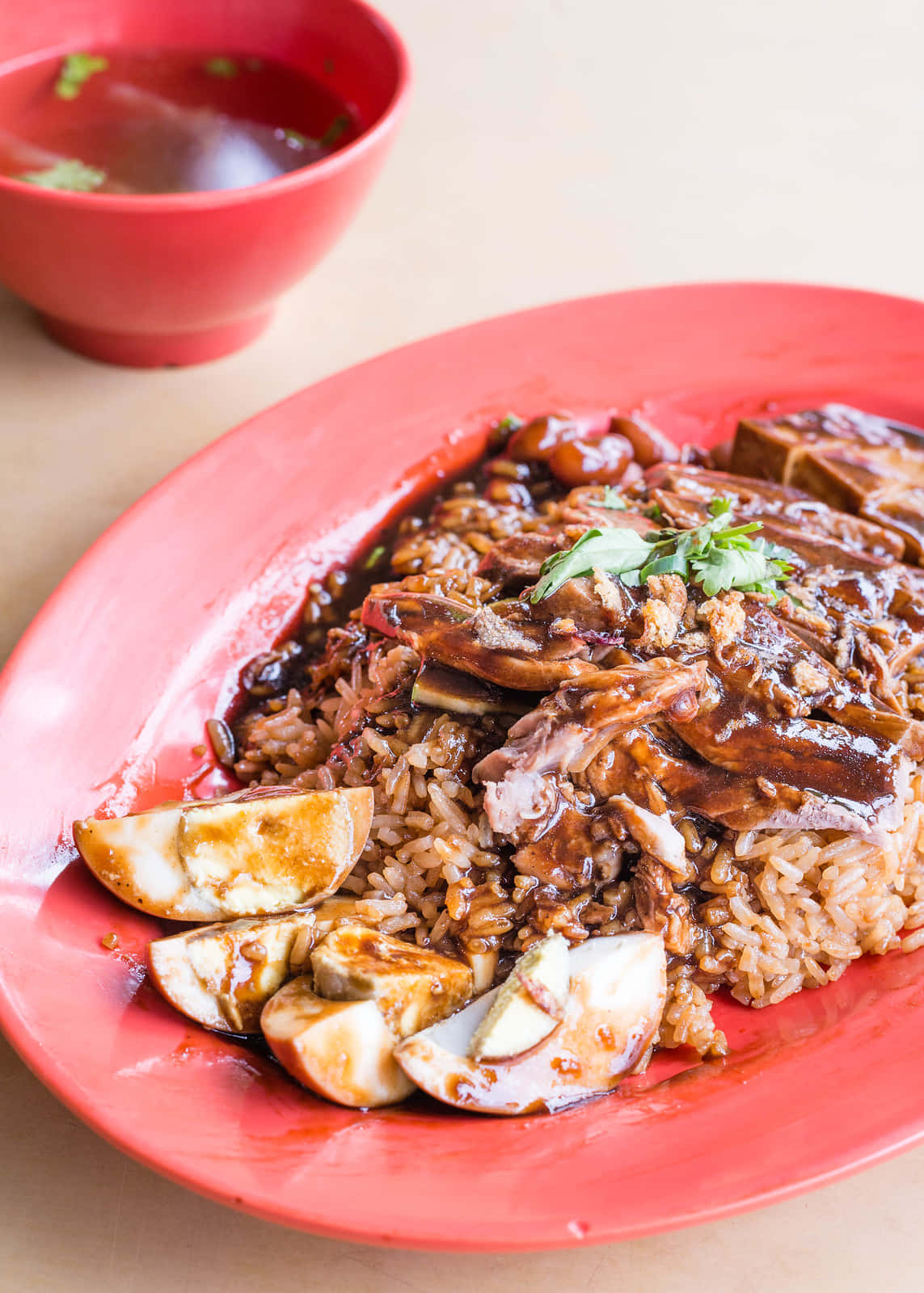 Singaporean Duck Rice Beautiful Plating Wallpaper