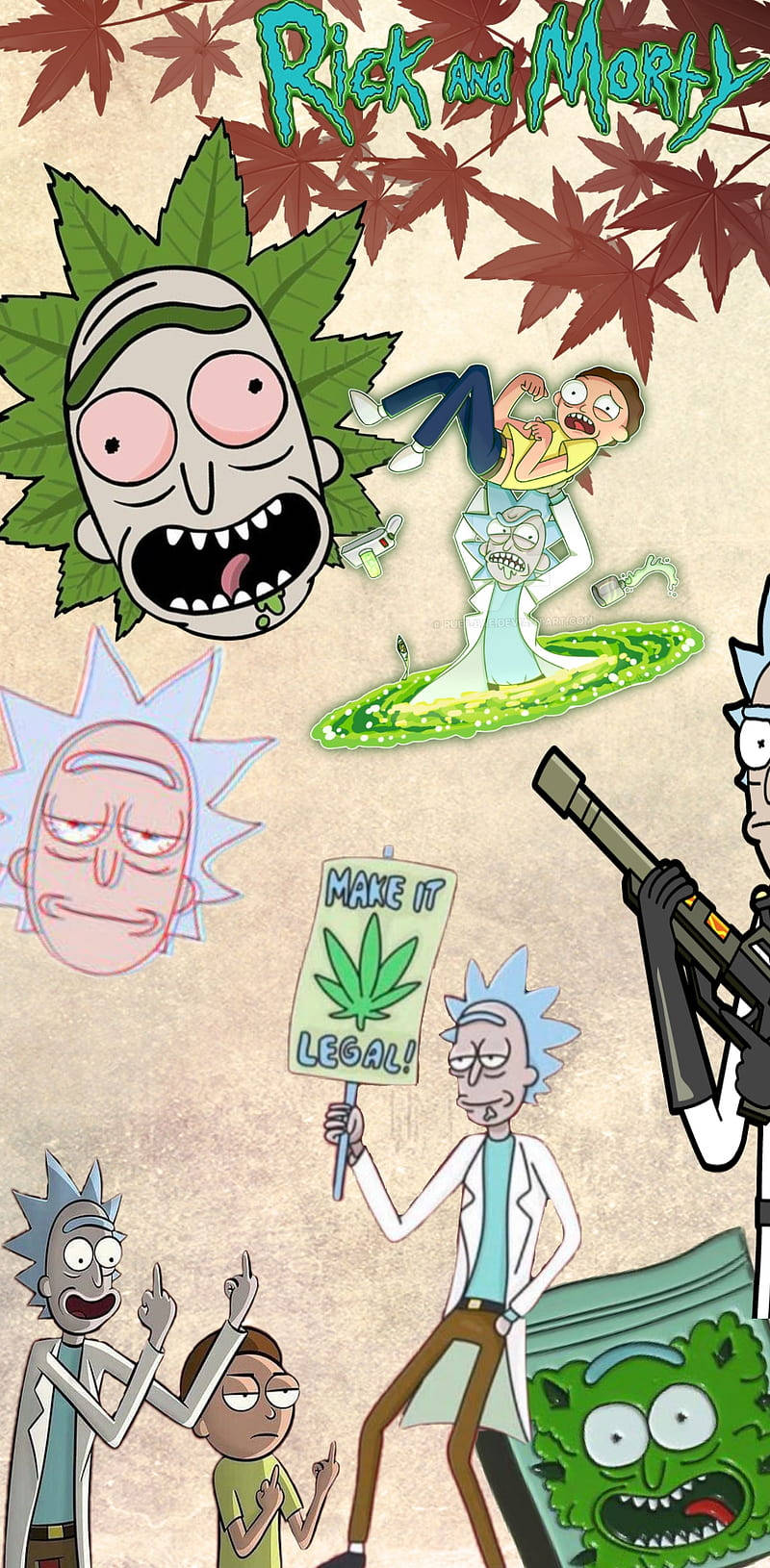 Sitcom Rick And Morty Weed Wallpaper