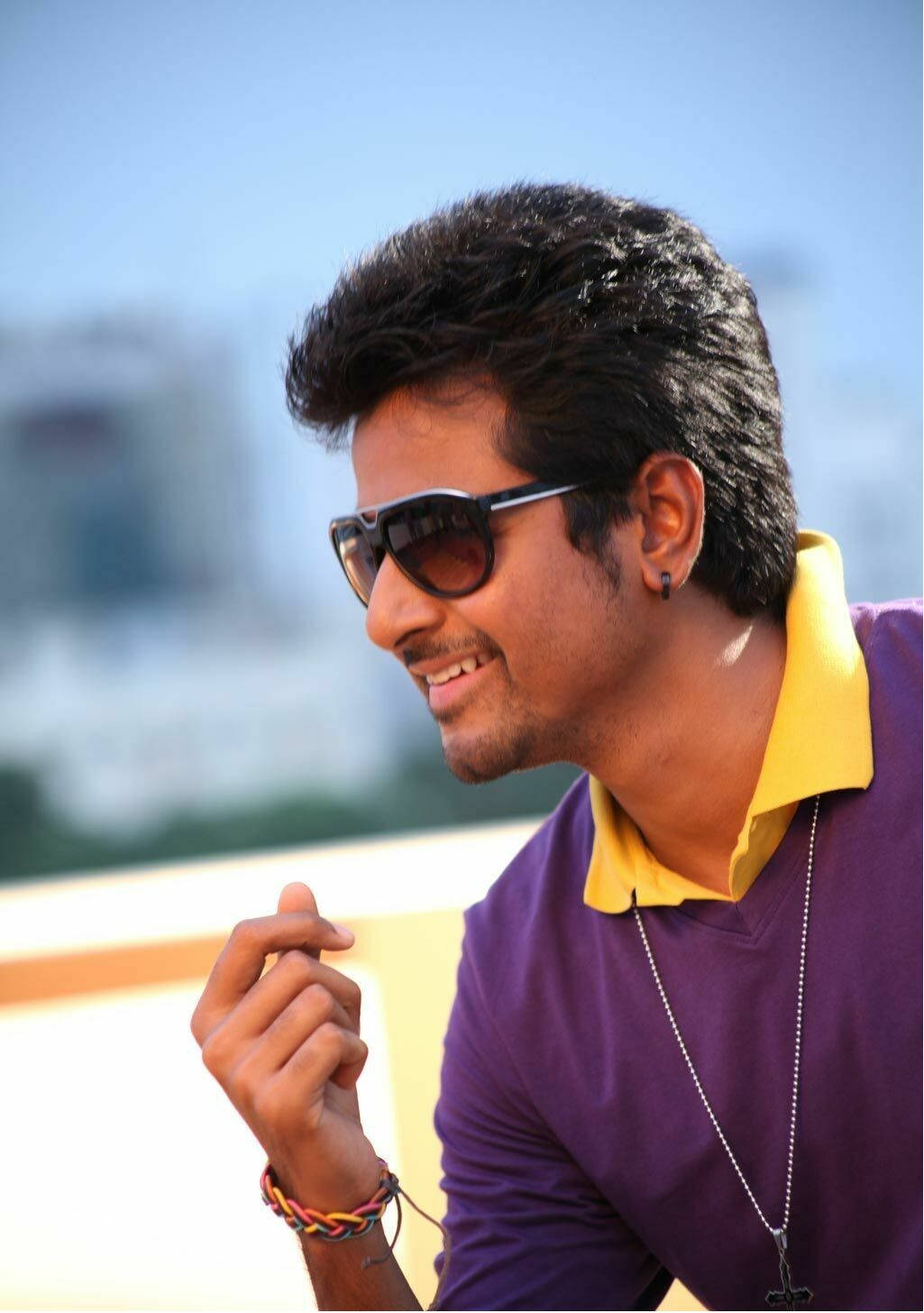 Sivakarthikeyan Exudes Style In A Purple Shirt Wallpaper