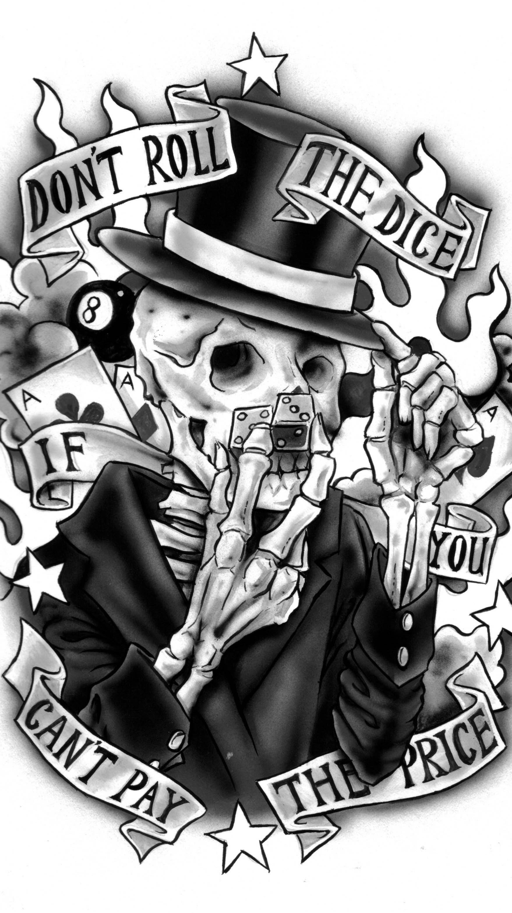 Skeleton Aesthetic Dont Roll The Dice Wallpaper