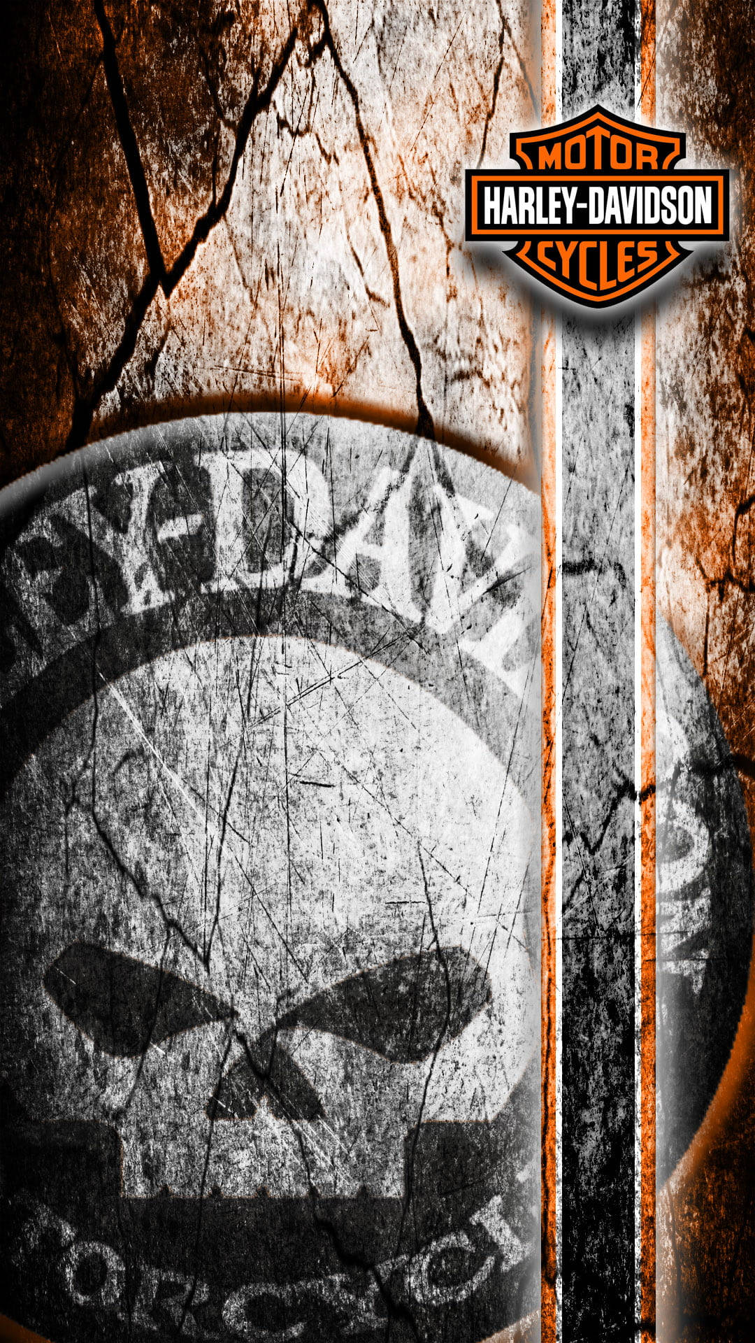 Skull Grunge Harley Davidson Mobile Wallpaper