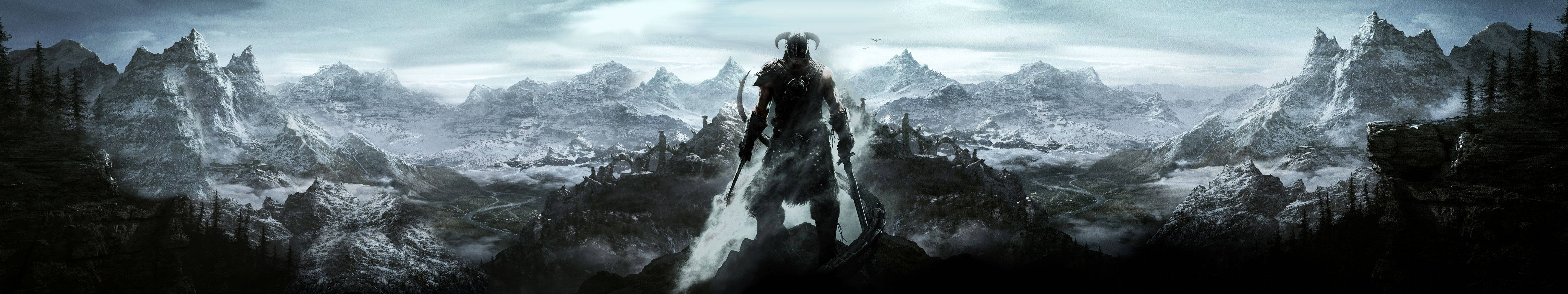 Skyrim Dovahkiin On Mountain Peak Wallpaper