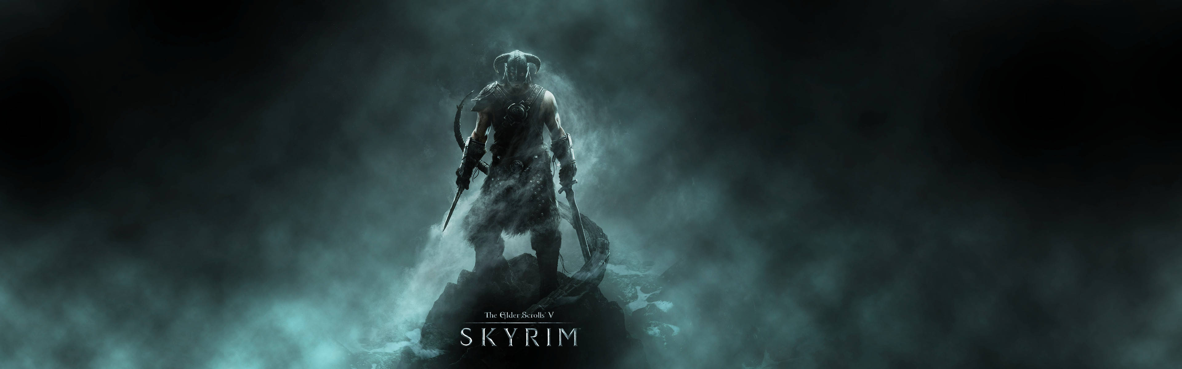 Skyrim Dragonborn Gaming Dual Screen Wallpaper