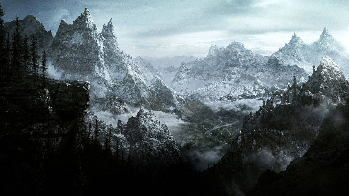 Skyrim Icy Mountains Wallpaper