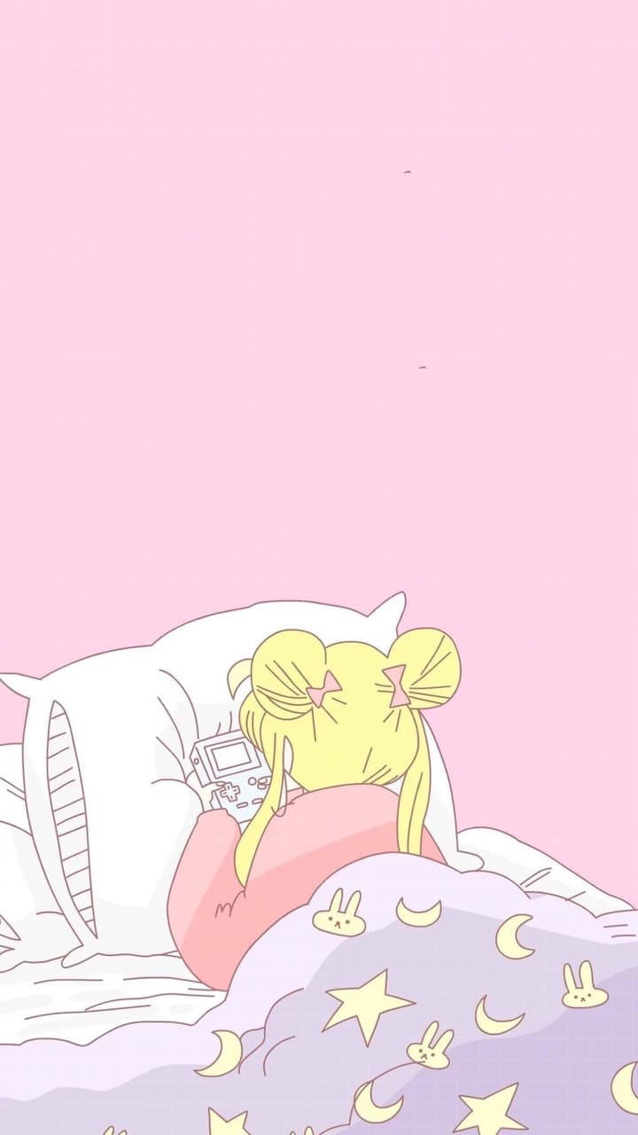 Sleeping Usagi Sailor Moon Iphone Wallpaper