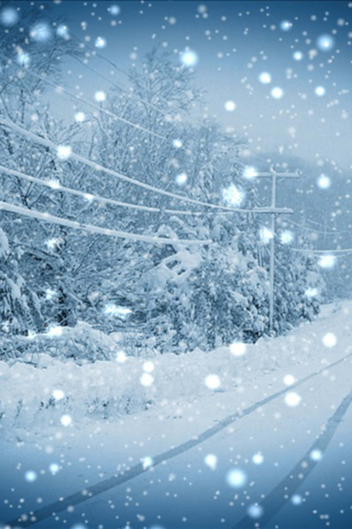 Sleet Covering An Entire Roadside Wallpaper