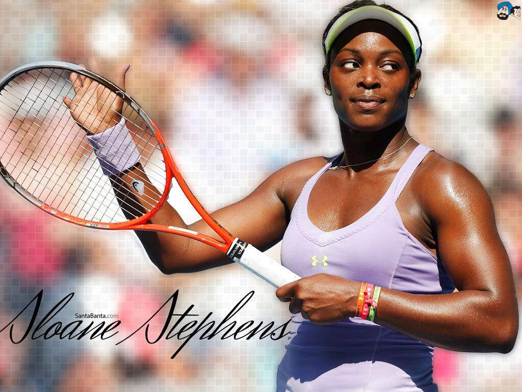 Sloane Stephens Holding Her Red Racket Wallpaper