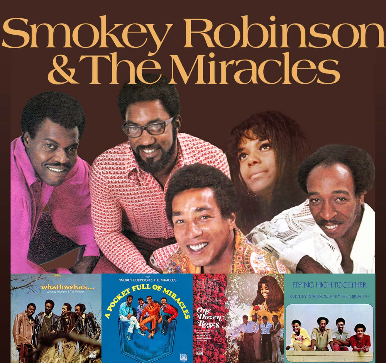 Smokey Robinsonand The Miracles Collage Wallpaper