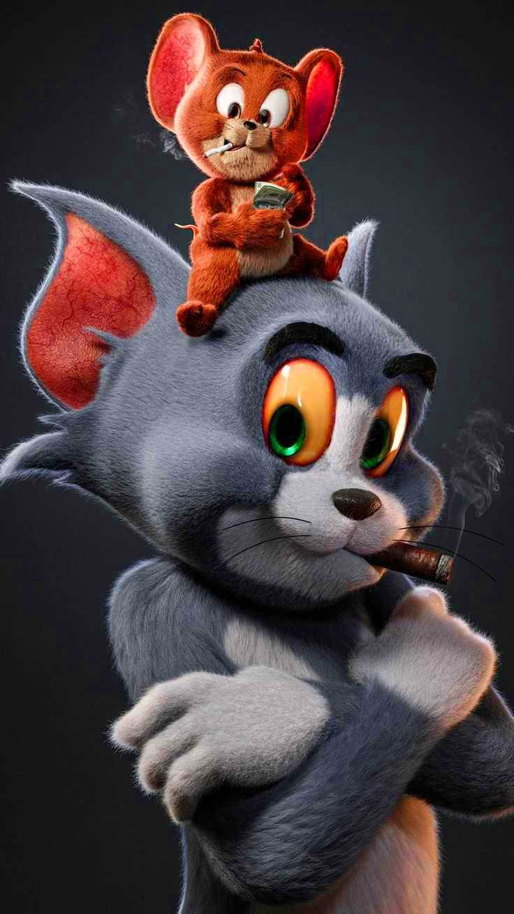 Smoking Tom And Jerry Cartoon Wallpaper