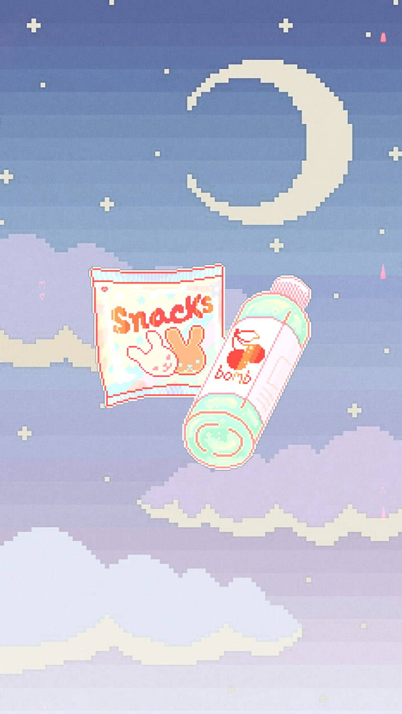 Snacks Aesthetic Pixel Art Hd Wallpaper