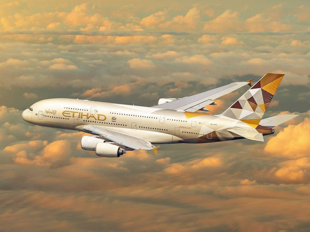 Soaring Etihad Airways Plane Wallpaper