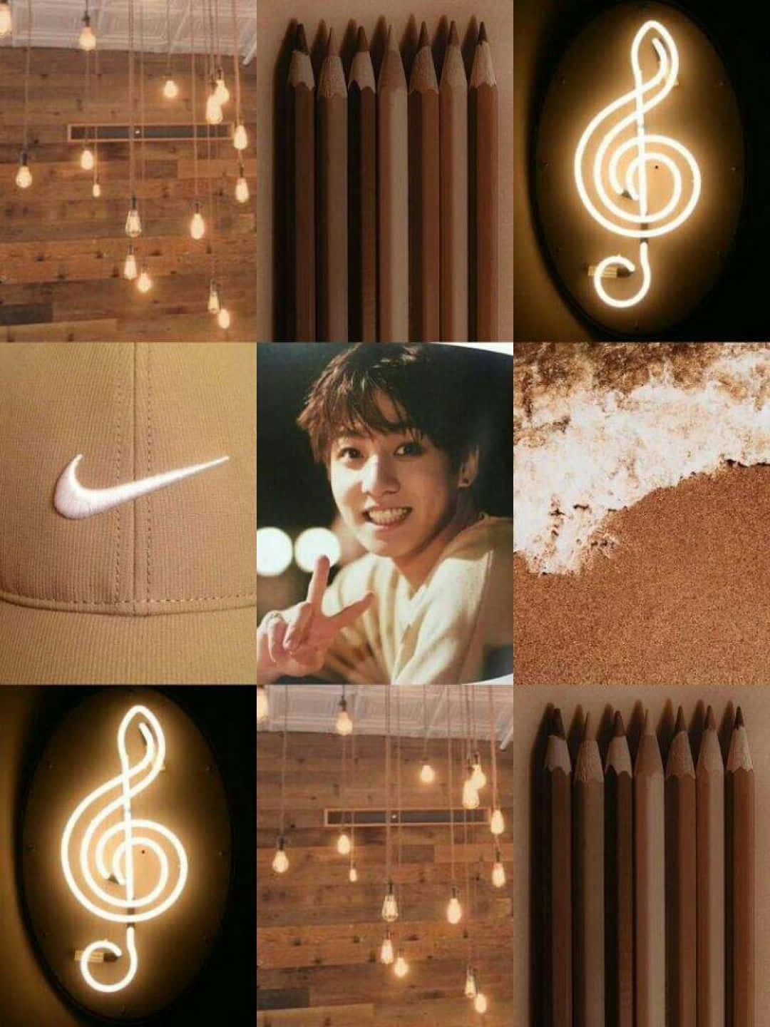 Soft Brown Aesthetic Jungkook Nike Wallpaper