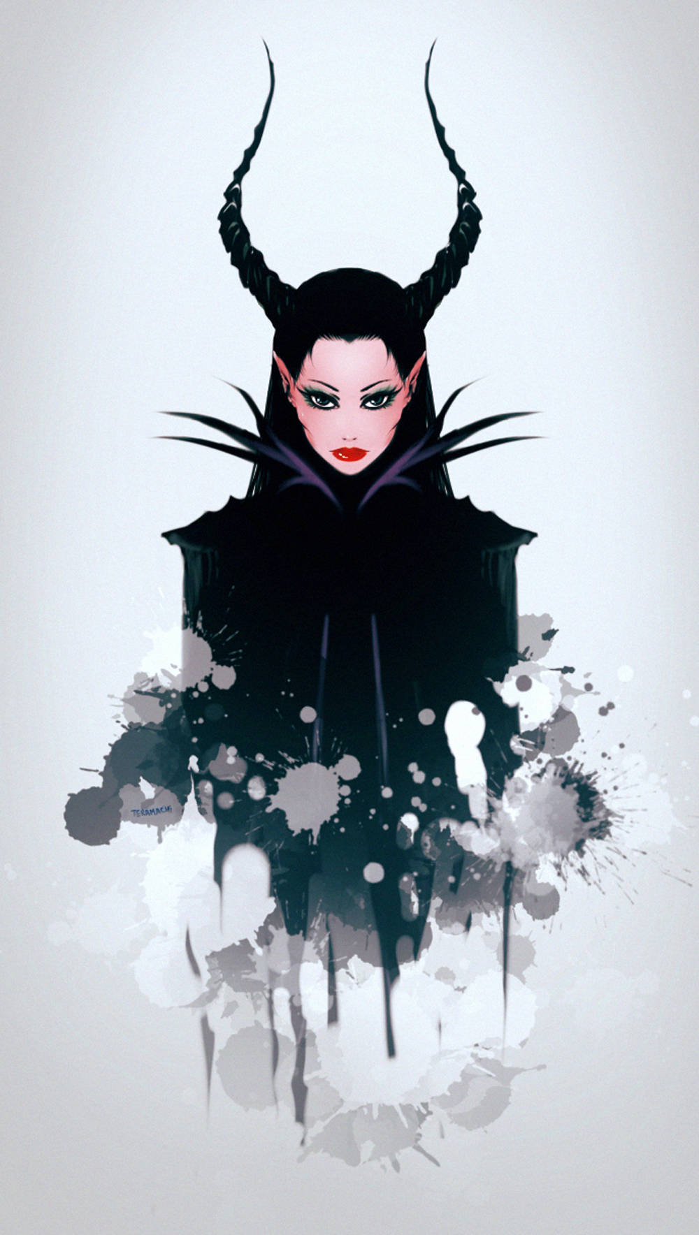 Somber Maleficent Art Wallpaper