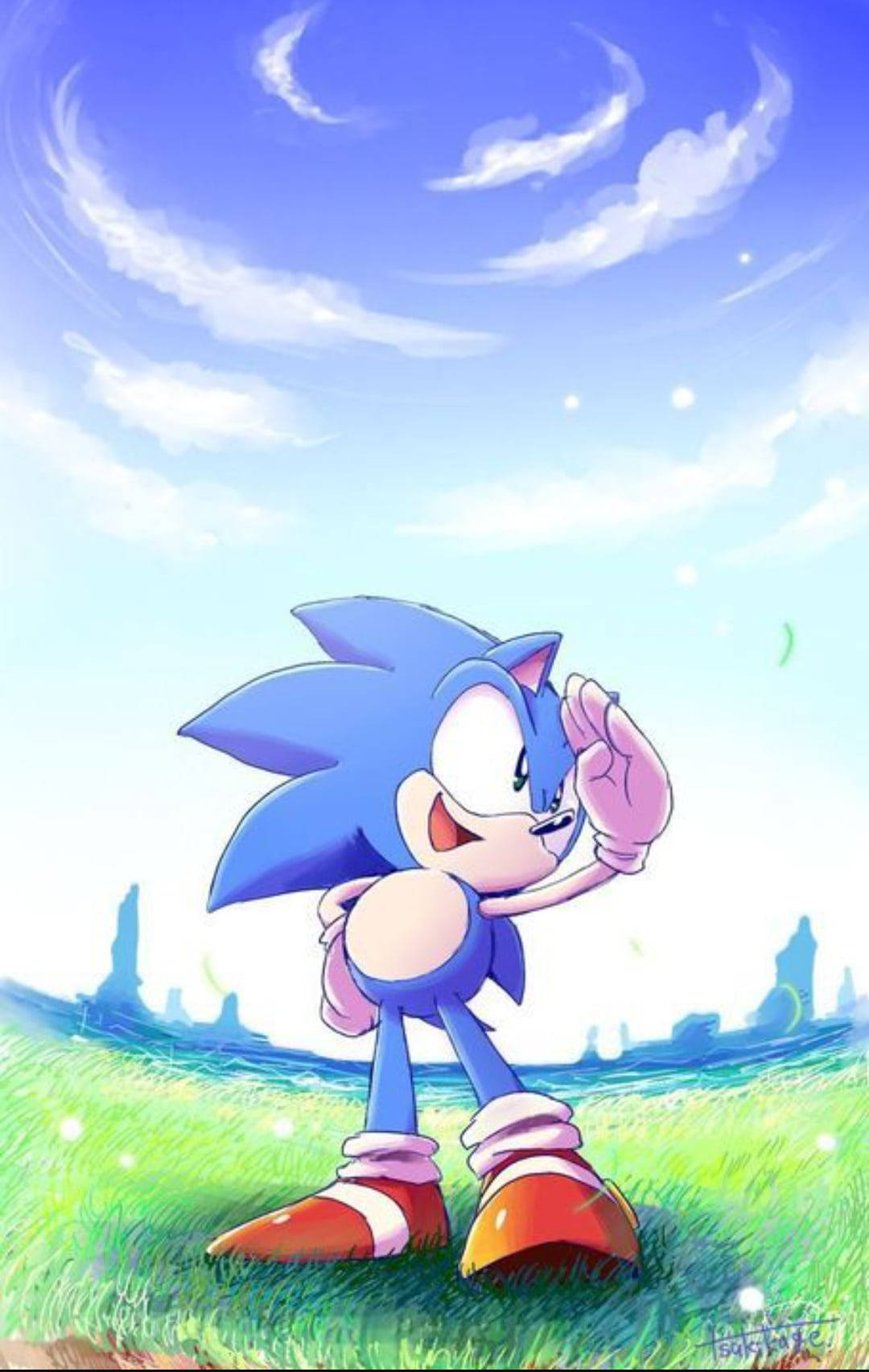 Sonic The Hedgehog In Joyful Acceleration Wallpaper