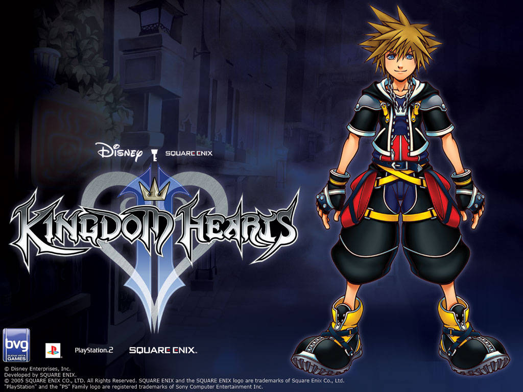 Sora Next To Kingdom Heart Logo Wallpaper