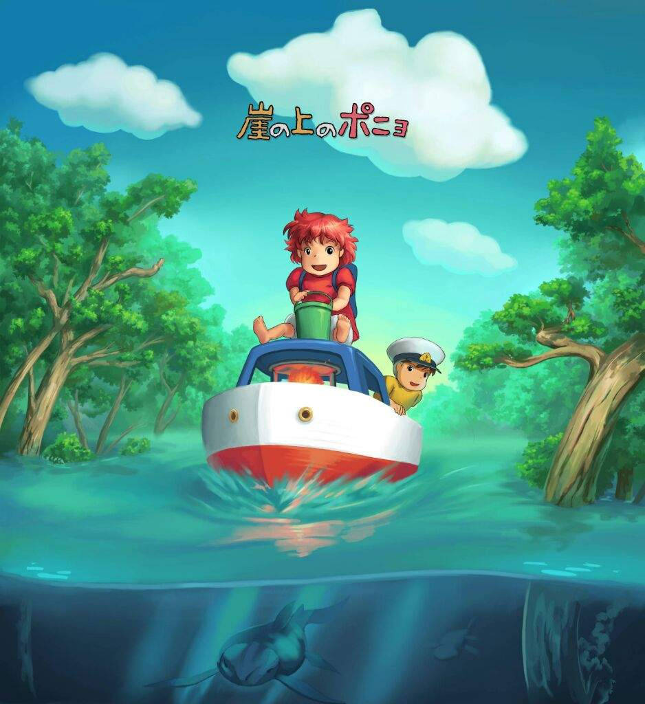 Sosuke And Ponyo Art Wallpaper