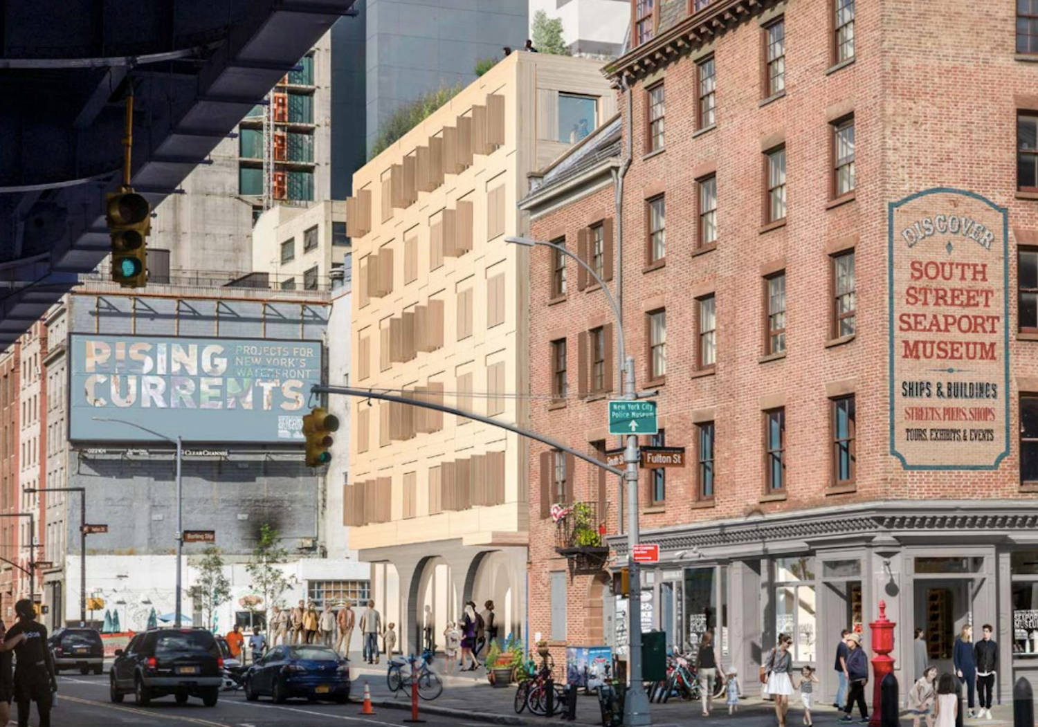 South Street Seaport Road Buildings Wallpaper