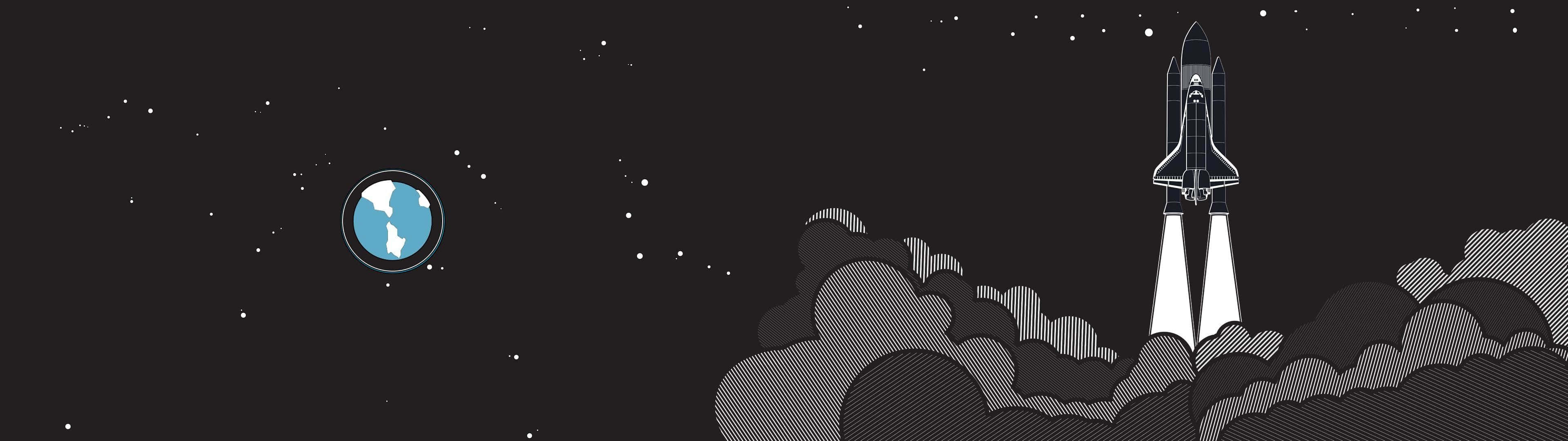 Space Hd 3840x1080 Rocket Earth Wallpaper