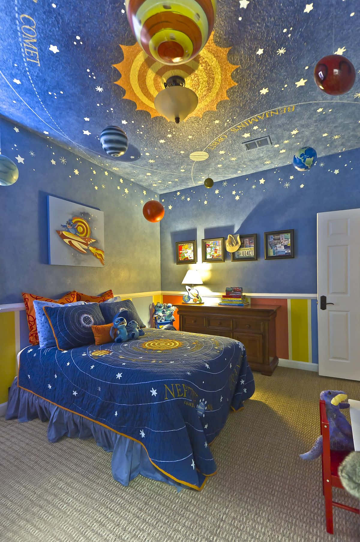 Space Themed Kids Room Wallpaper