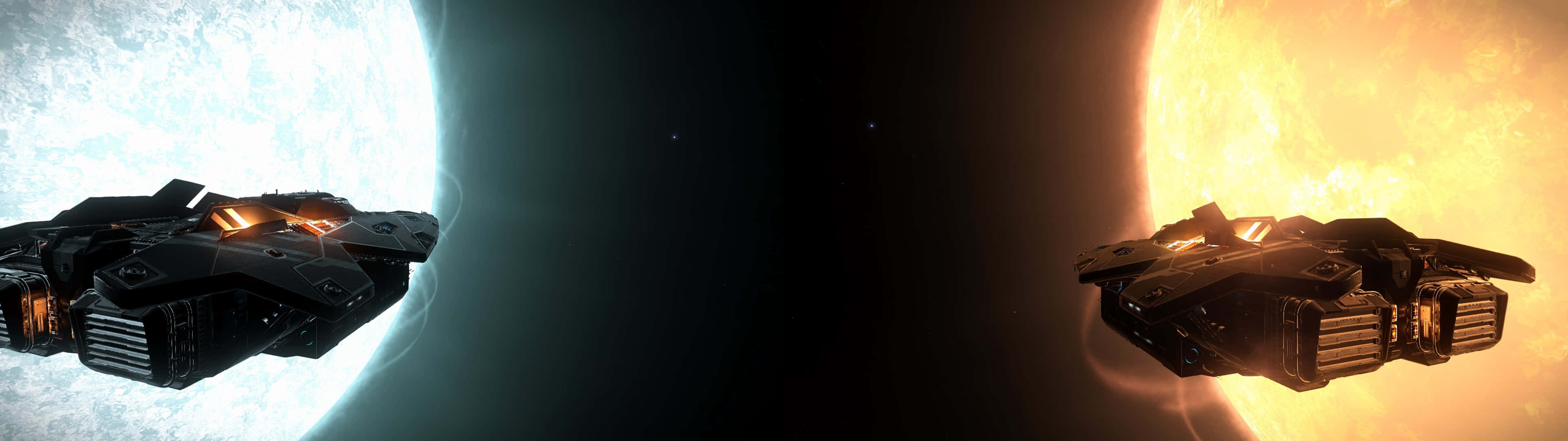 Spaceships 3840 X 1080 Gaming Wallpaper