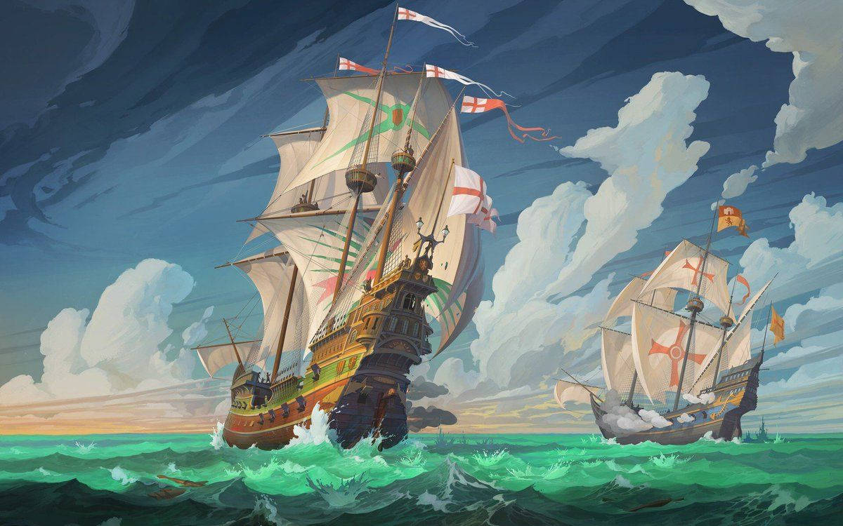 Spanish Galleons Of Dungeons And Dragons Wallpaper