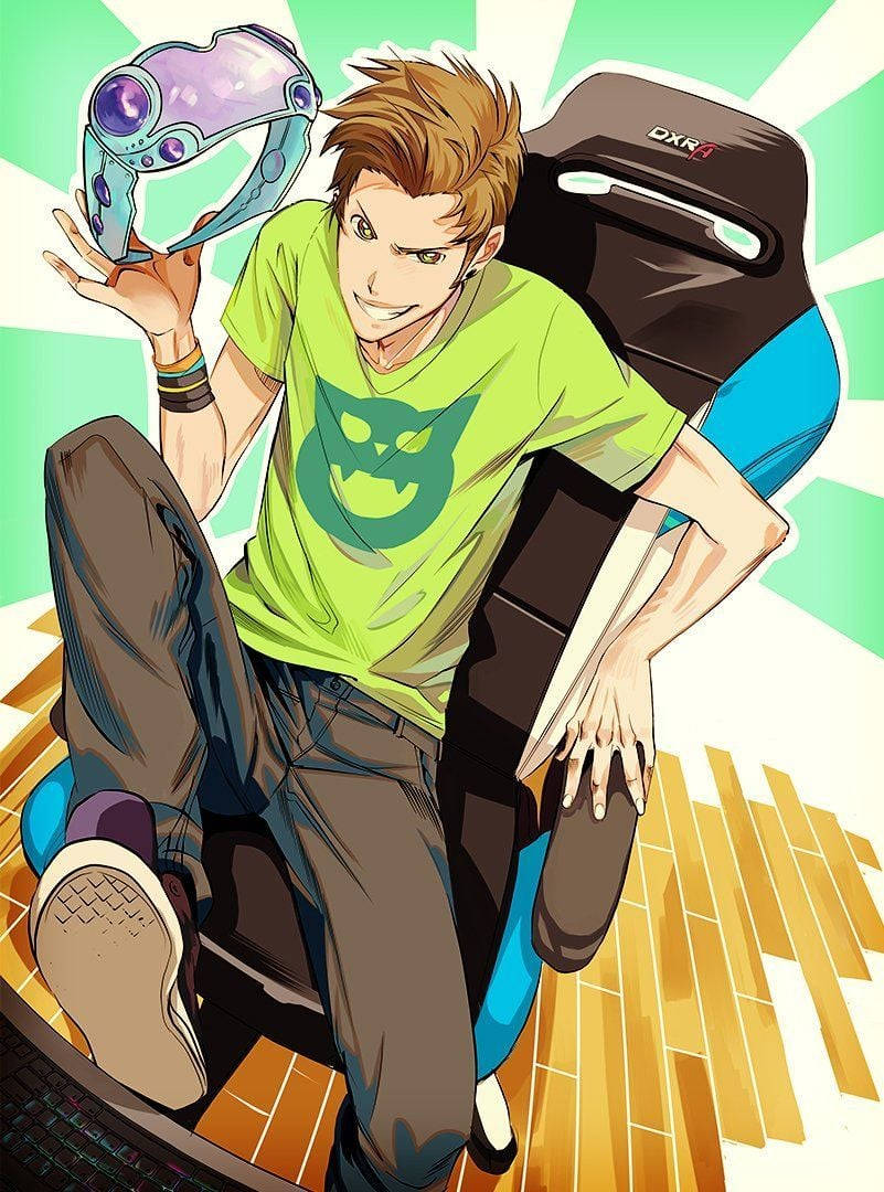 Spanish Youtuber & Gamer El Rubius Omg Poses In His Anime Drawing Wallpaper