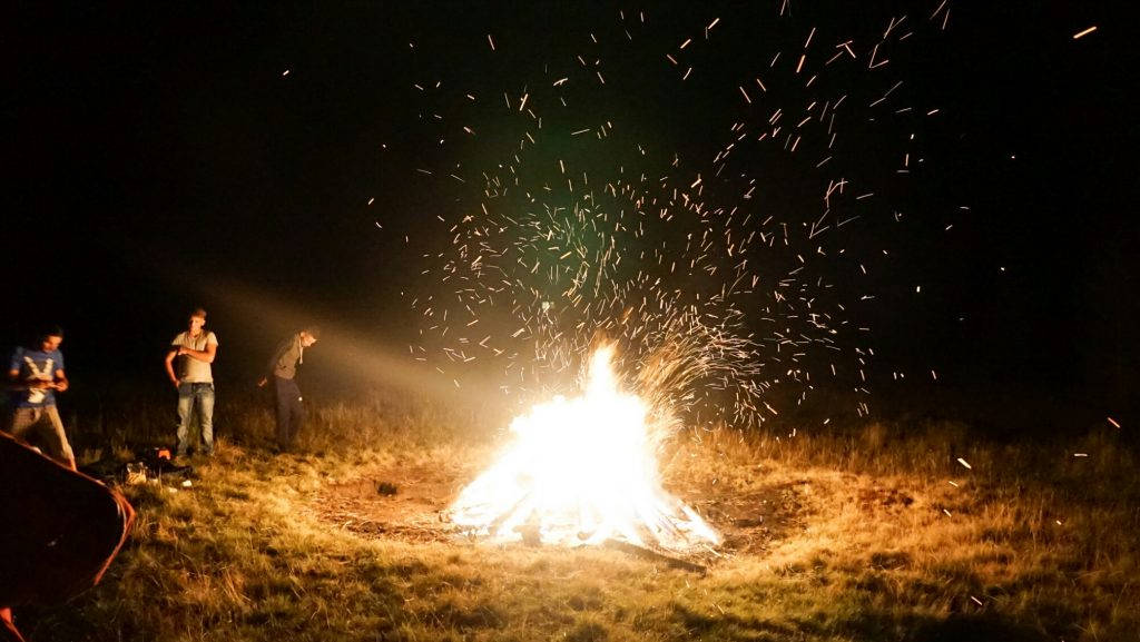 Sparkly Bonfire In Romania Wallpaper