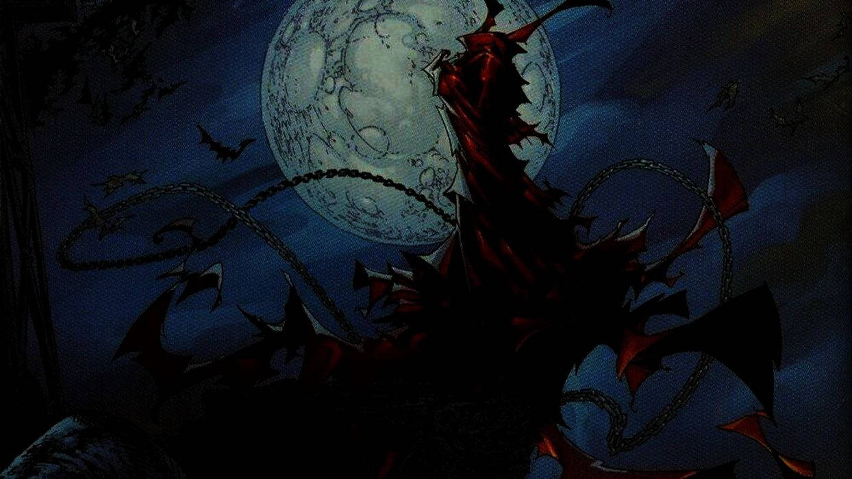 Spawn Under Full Moon Wallpaper