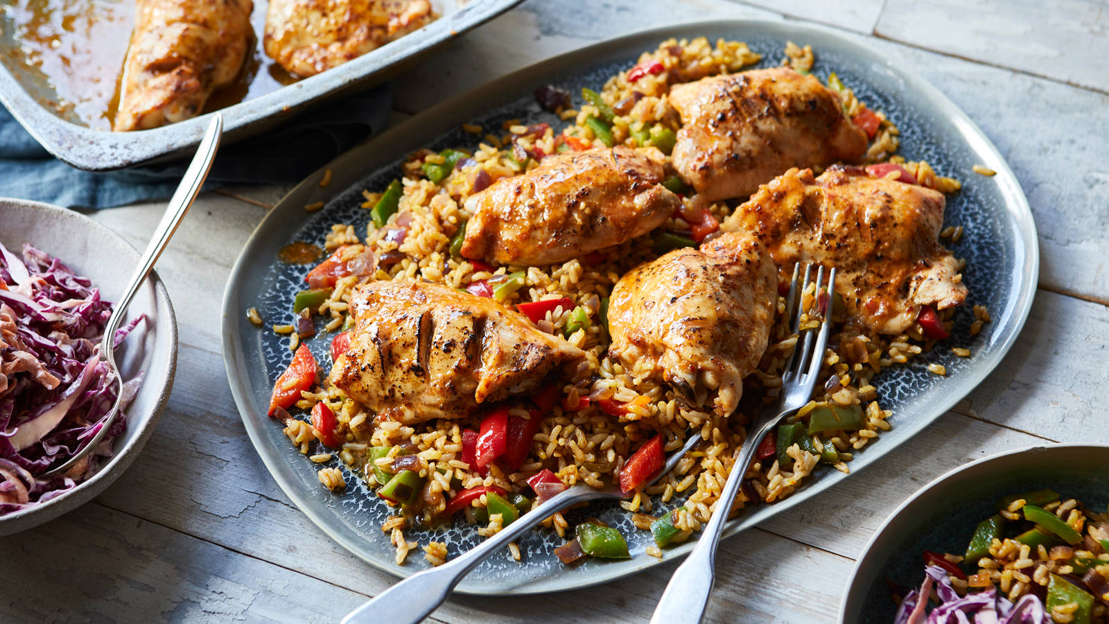 Spicy Peri Peri Chicken Rice Dish Wallpaper