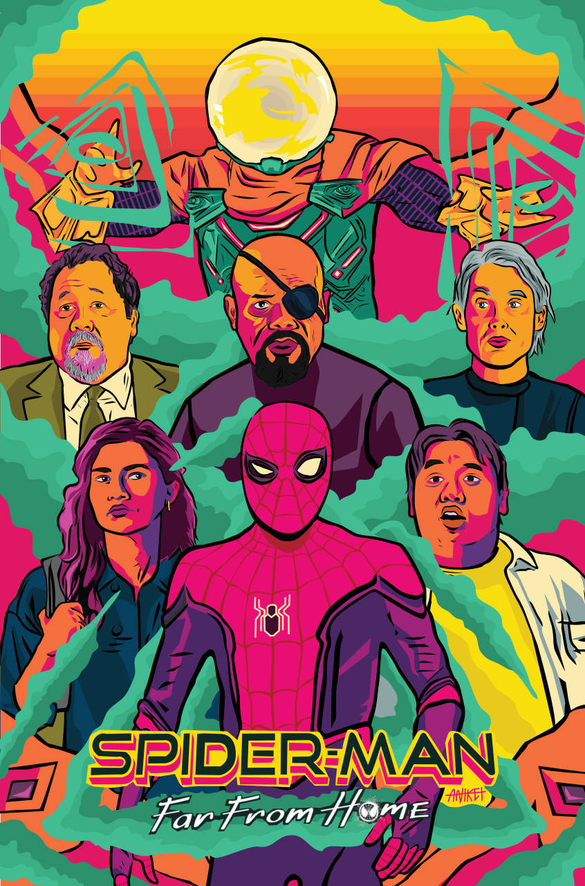 Spider Man Far From Home Pop Art Wallpaper